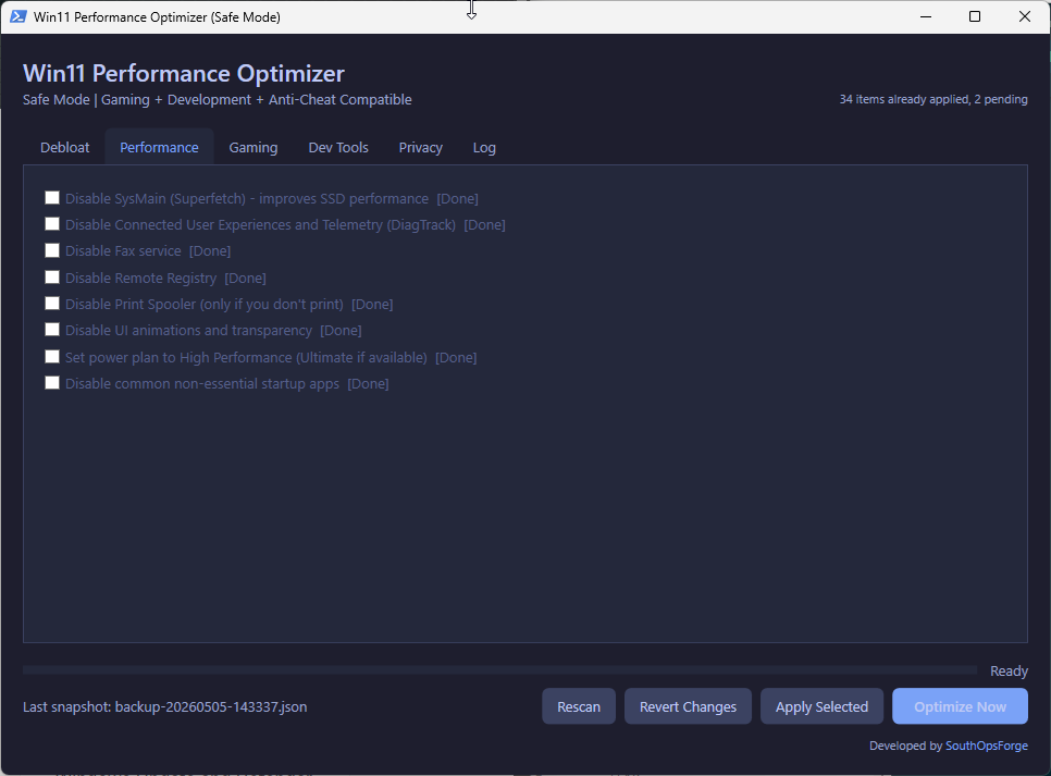 Win11 Optimizer - Screenshot 2